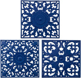 EZYHOME 3Pcs Extra Thick Silicone Trivet Mat for Hot Dishes, Hot Pots and Pans, Pot Holder, Hot Pad to Portect Your Table and Countertop, Kitchen Decor and Accessories